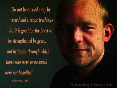 Hebrews 13:9 Be Strengthened By Grace (black)